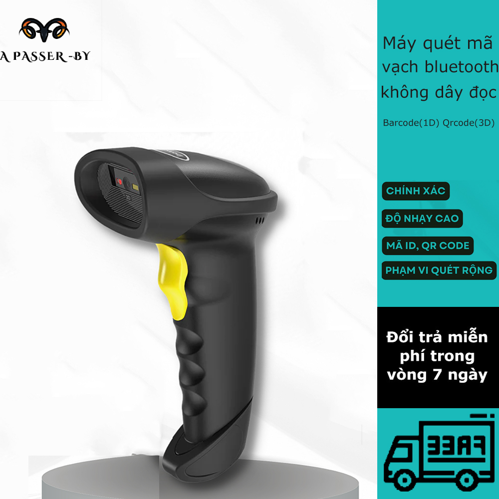 Máy quét mã vạch bluetooth không dây đọc Barcode(1D) Qrcode(3D) connect được cả Điện thoại
