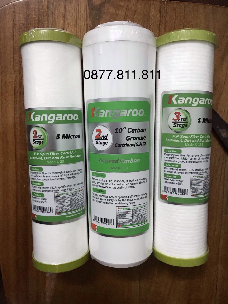 Bộ lõi lọc nước Kangaroo số 1,2,3 - Chính hãng