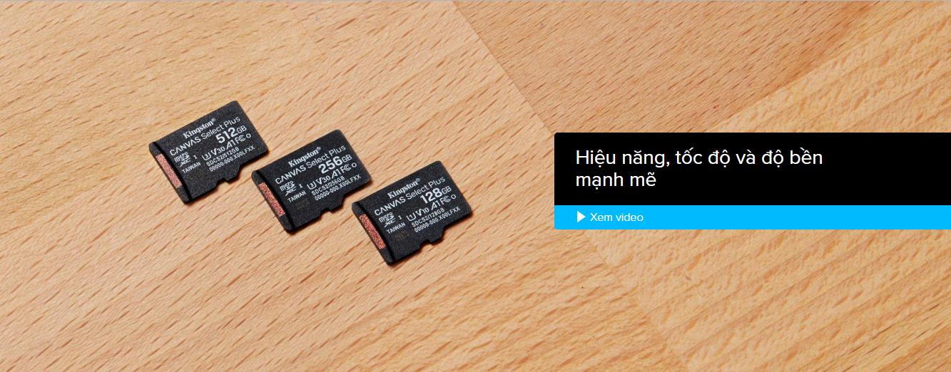 Thẻ nhớ MicroSDHC Kingston Canvas Select Plus 32GB U1 V10 A1 100MB/s (Đen) - Không Adapter - Nhất Tín Computer