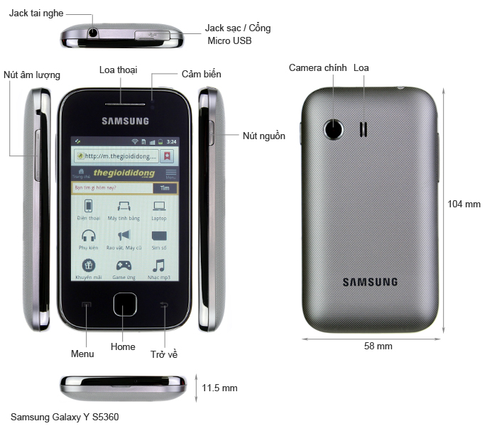 Điện thoại Samsung Galaxy Y