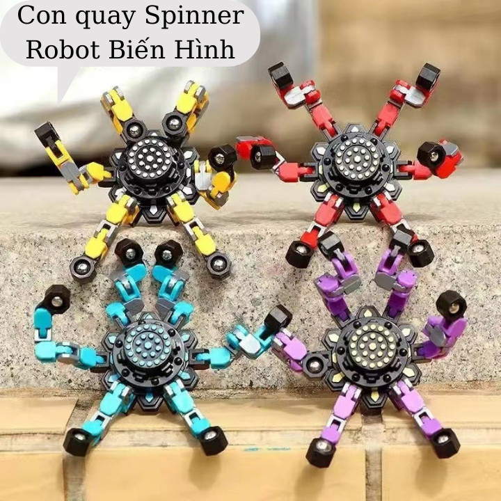 Con quay spinner robot biến hình thông minh cho bé