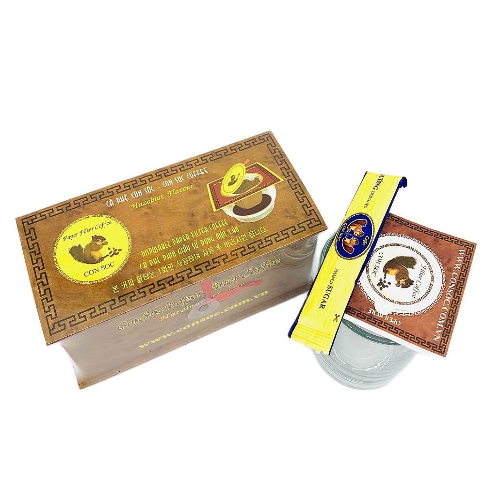 Cà phê Con Sóc Phin Lọc Nâu Đơn( Hộp 10 Gói)