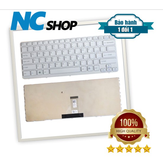 Bàn phím laptop Sony Vaio SVE14 SVE141 SVE14A, 1 chân ốc – SVE 141 TRẮNG (KHUNG)
