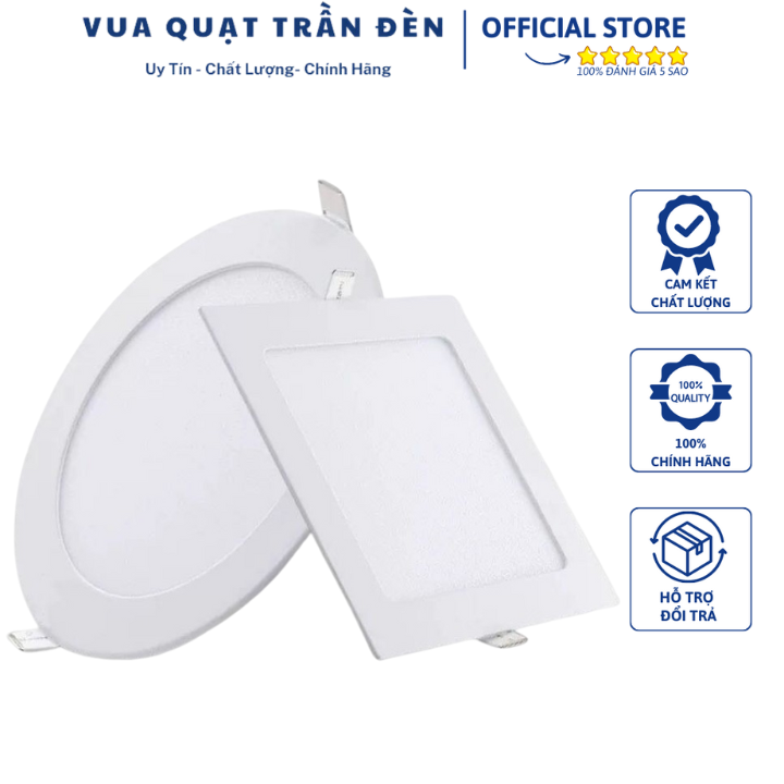 Đèn led âm trần mỏng 6w/ 9w/ 12w/ 18w/ 24w, đèn trang trí trần thạch cao ⭐️vua quạt trần đèn