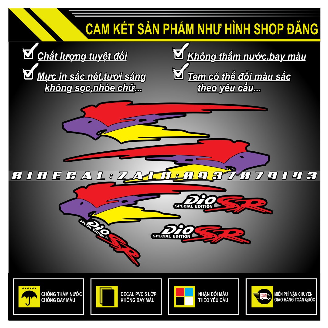 TEM RỜI DIO SR PHỐI ĐỎ ĐEN