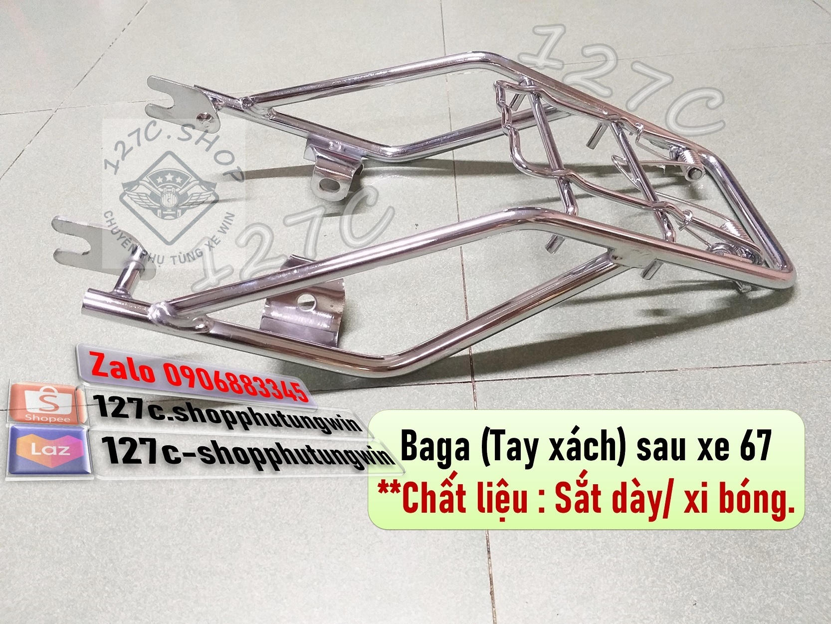 [HCM] Baga sau / Tay xách sau 67 (inox hoặc sắt dày)(Phù hợp 68/ CL/ CD)