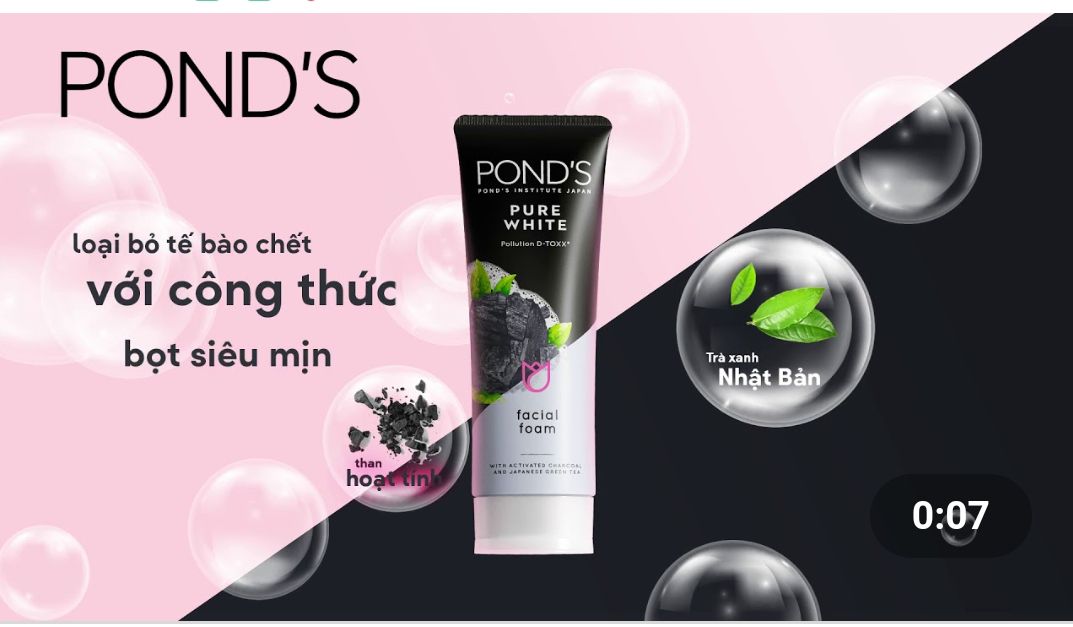 [HCM]Sữa rửa mặt PONDS PURE WHITE ngọc trai đen 100g