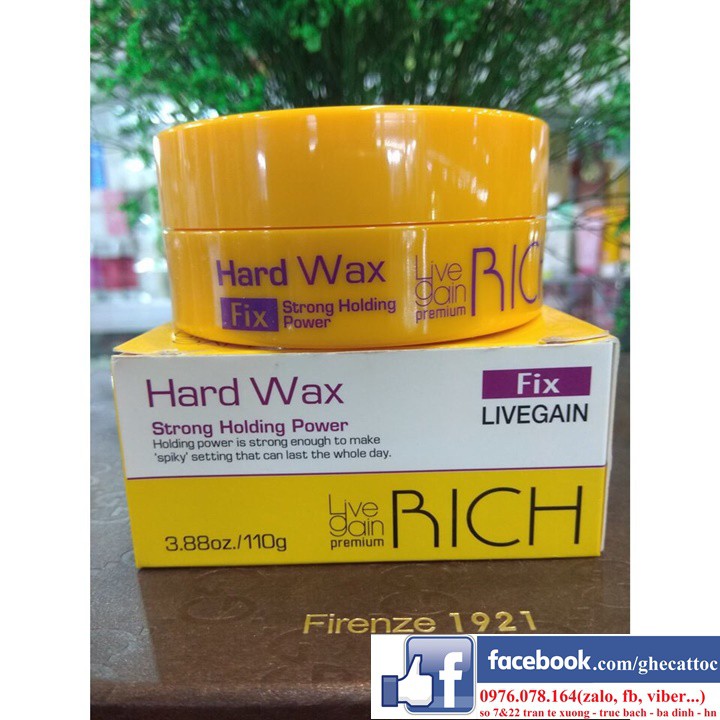 Sáp vuốt tóc livegain siêu cứng hard wax fix