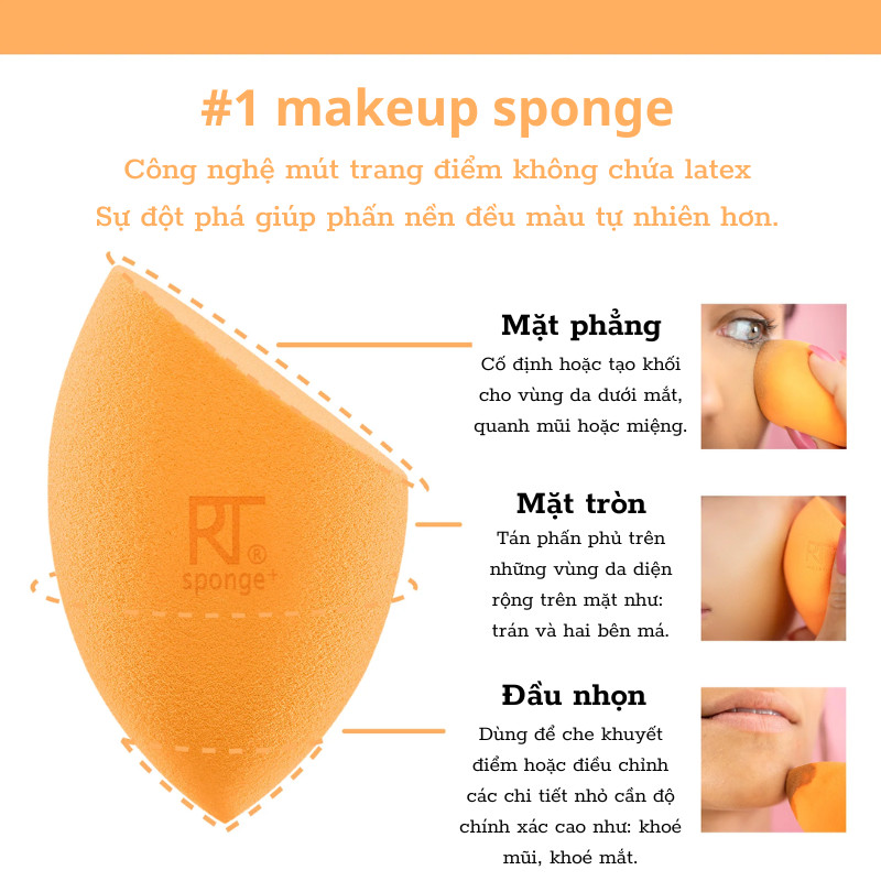 [HCM]Set 4 Mút Tán Kem Nền REAL TECHNIQUES BY SAM & NIC ( Set 4 Mút )