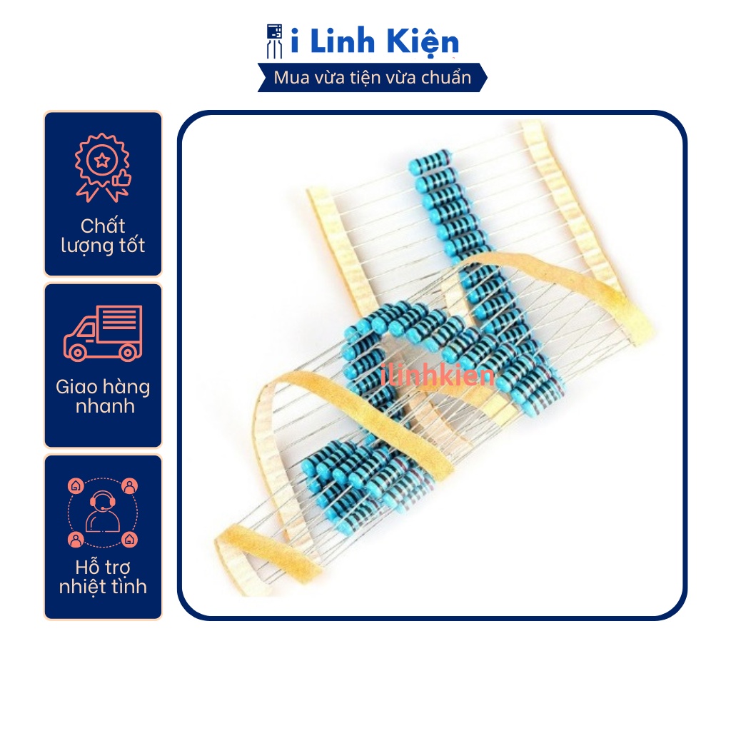 Điện trở vạch 1W 100R 1% chân đồng (10c)