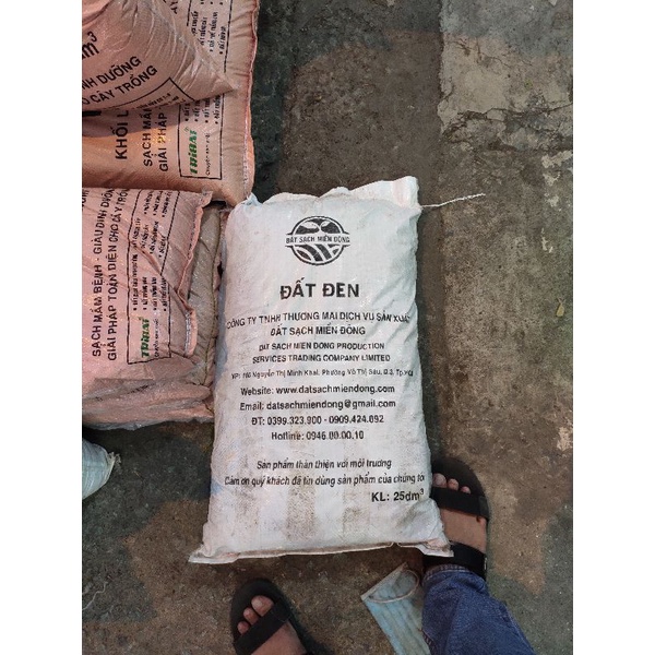 đất thịt đất đen đất phù sa bao 25dm3(khoảng 20-25kg(