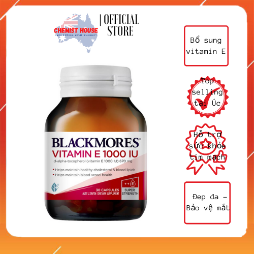 HCMHàng Chuẩn ÚC Blackmores Natural Vitamin E 1000IU - Viên uống bổ sung