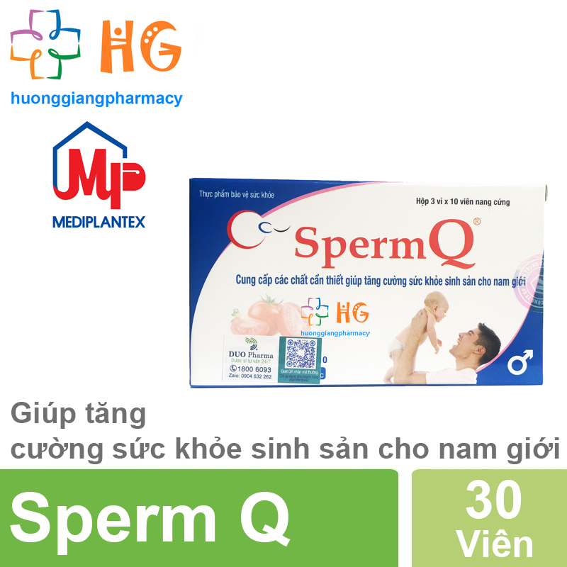 Sperm Q - Giúp tăng số lượng & chất lượng tinh trùng (Hộp 30 Viên)
