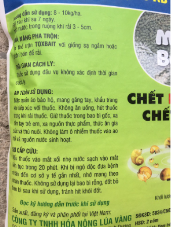 Gói 1kg bả mồi diệt ốc Toxbait 60AB