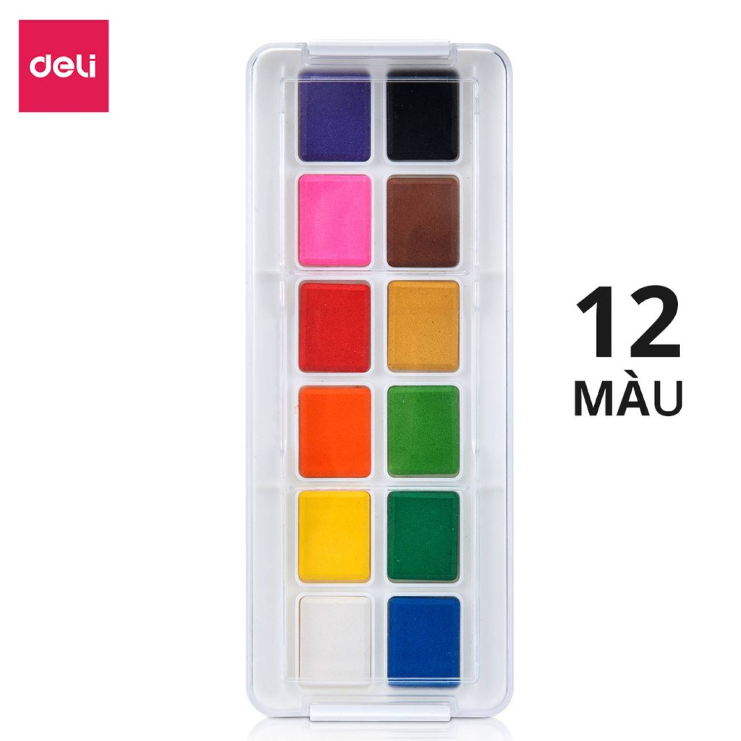 Màu nước dạng nén deli - 12 màu/18 màu/24 màu - 73868 / 73869 / 73870
