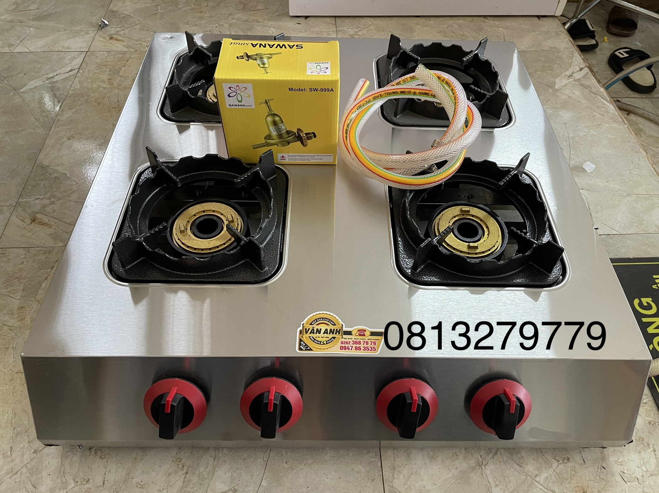 BẾP KHÒ 4 LÒ BẾP CÔNG NGHIỆP 4 CỬA ( VUÔNG CAO CẤP)