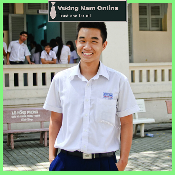 HOÀN TIỀN 15% - Áo sơ mi nam trắng đi học sinh tay ngắn và dài cấp 2 và 3 vải kate hàng tiêu chuẩn vạc ngang