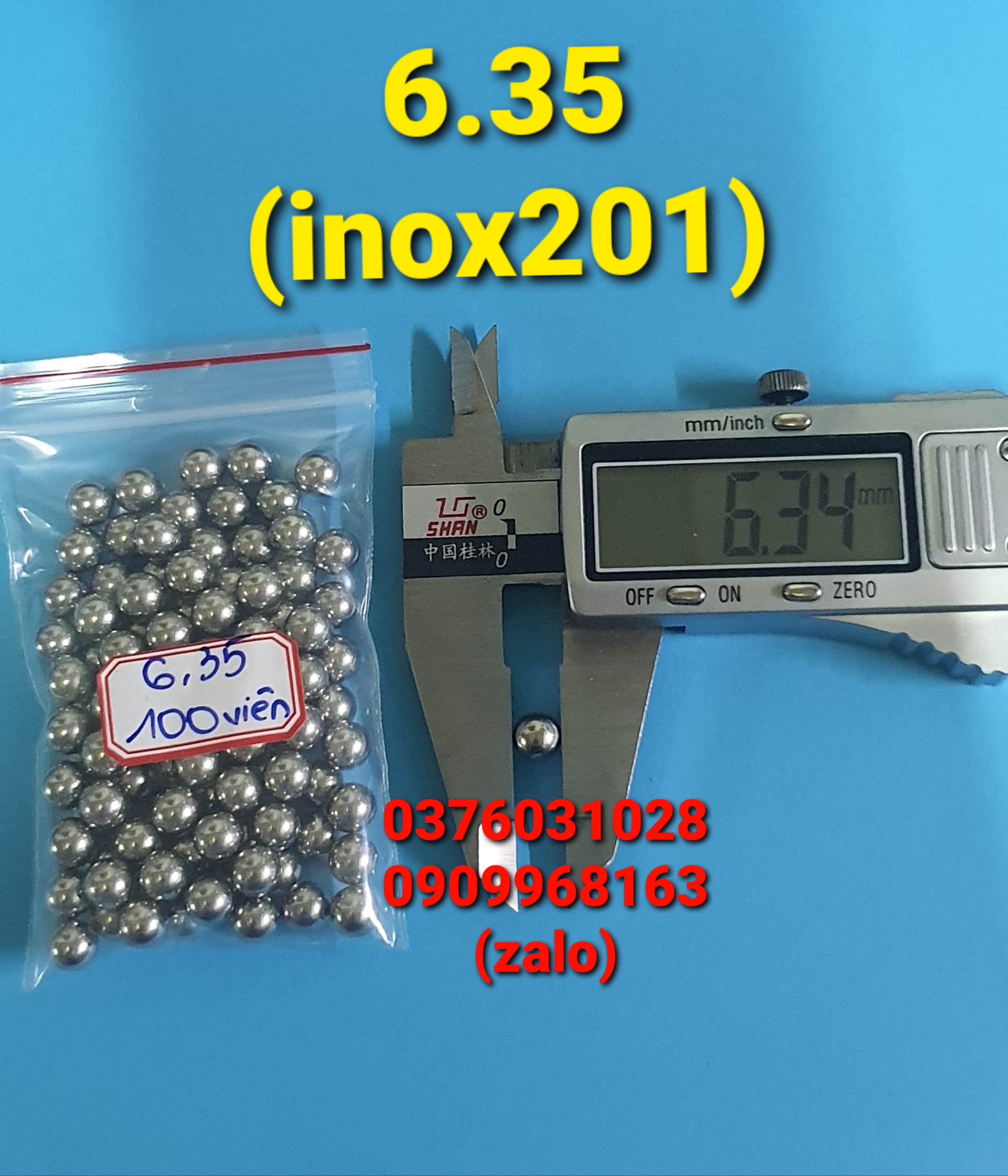 BI INOX 6.35 (HỘP 100 VIÊN)