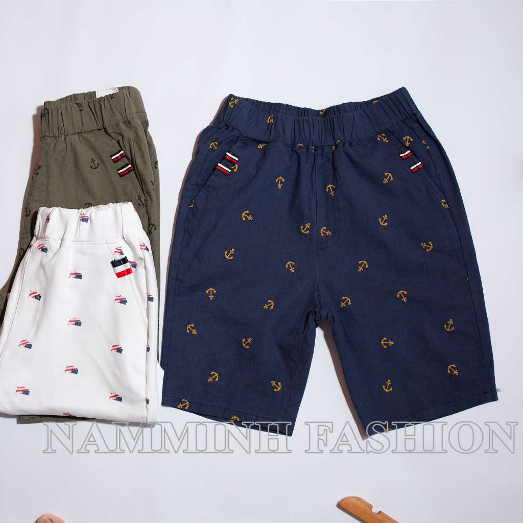 QUẦN SHORT KAKI LƯNG THUN BÉ TRAI 8-25 KÝ