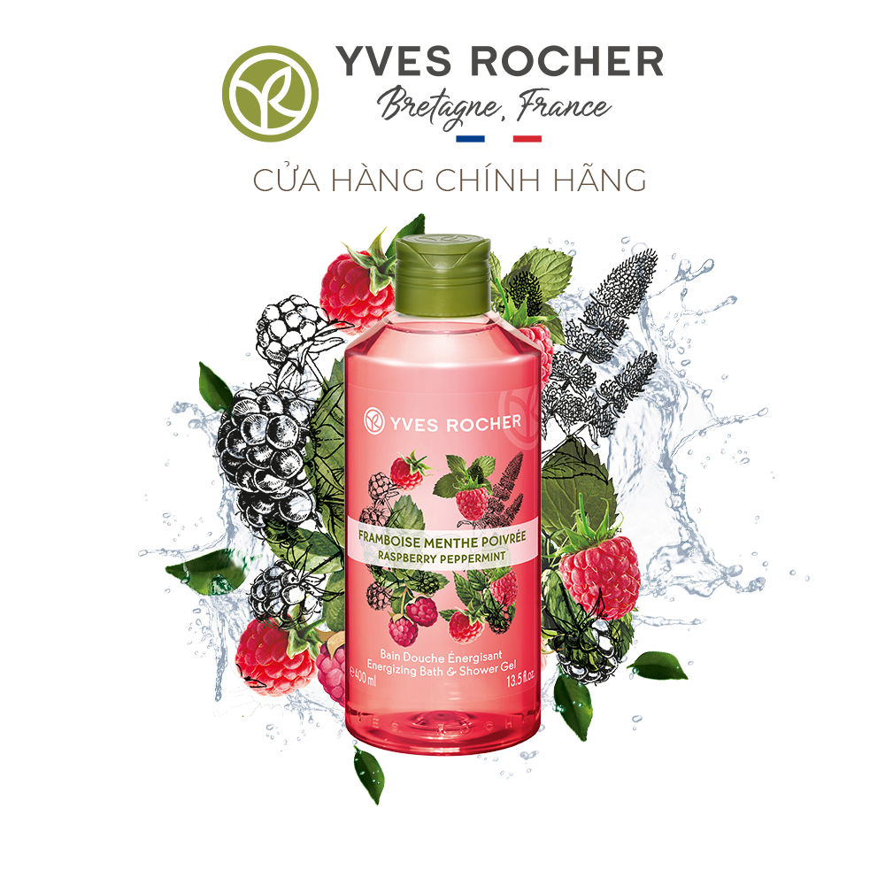Combo Làm Sạch và Dưỡng Ẩm Yves Rocher Raspberry Peppermint 790ml