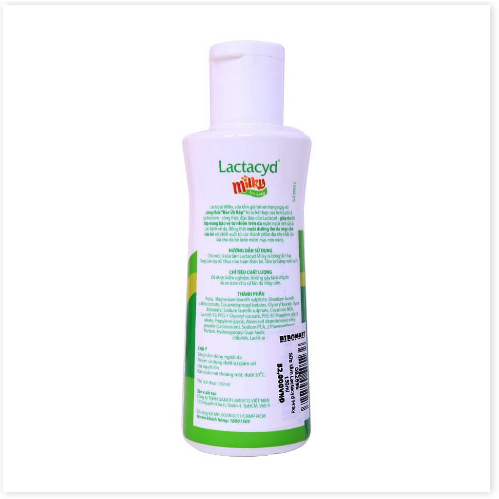 [HCM]Sữa Tắm Gội Trẻ Em Lactacyd Milky 250ml