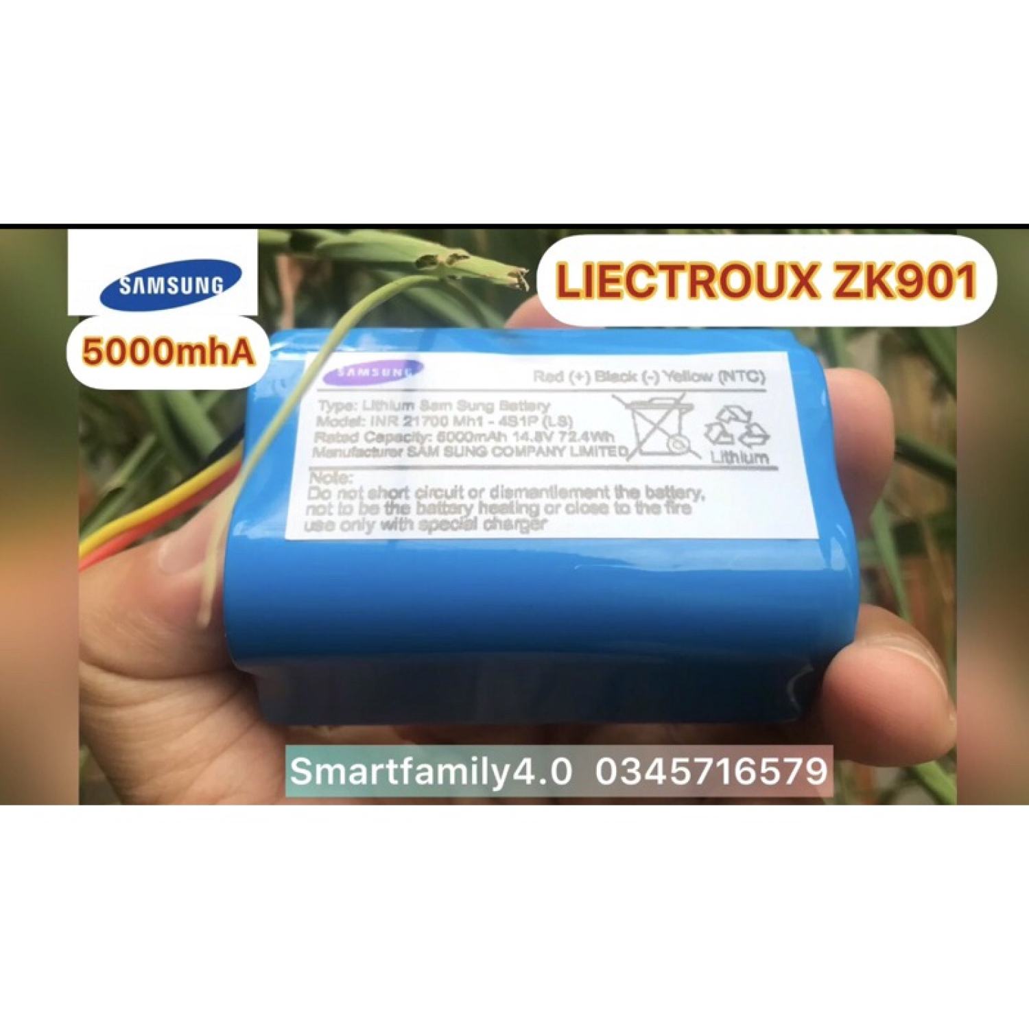 Pin samsum 5000mha nâng cấp cho robot liectroux zk901