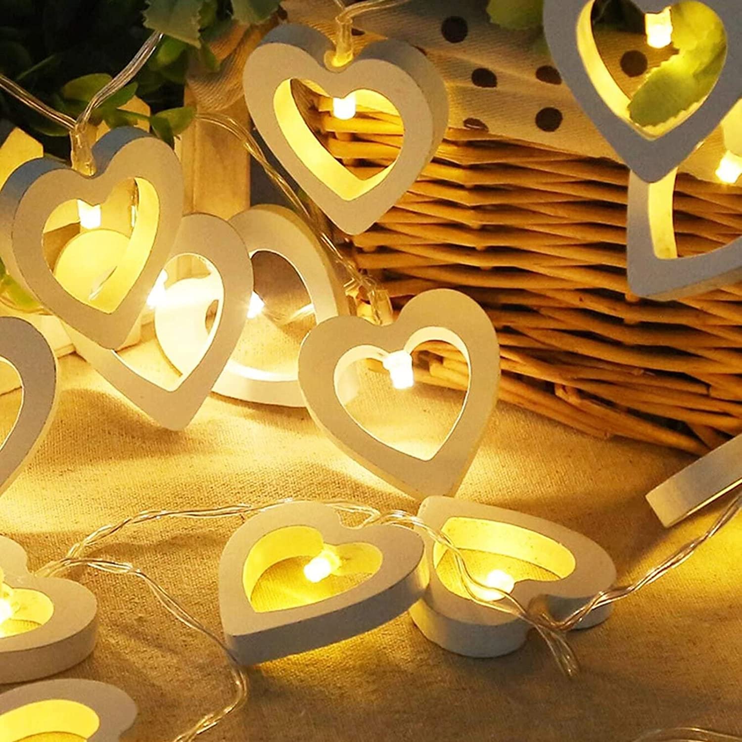 Dây Đèn Led Xài Pin AA/USB Bóng Đèn Trái Tim Trang Trí Tiệc Cưới String Light Decorative Light Valentine