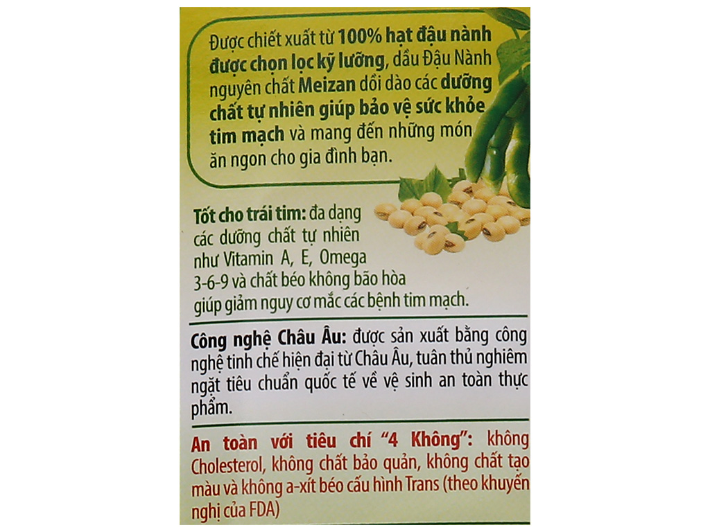 Dầu Ăn Đậu Nành Meizan 1L