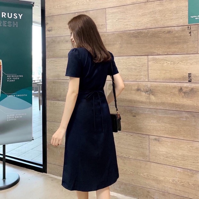 Đầm cổ v nút dừa 3 màu