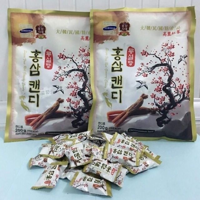 [HCM]Kẹo hồng sâm cành đào không đường 200gr