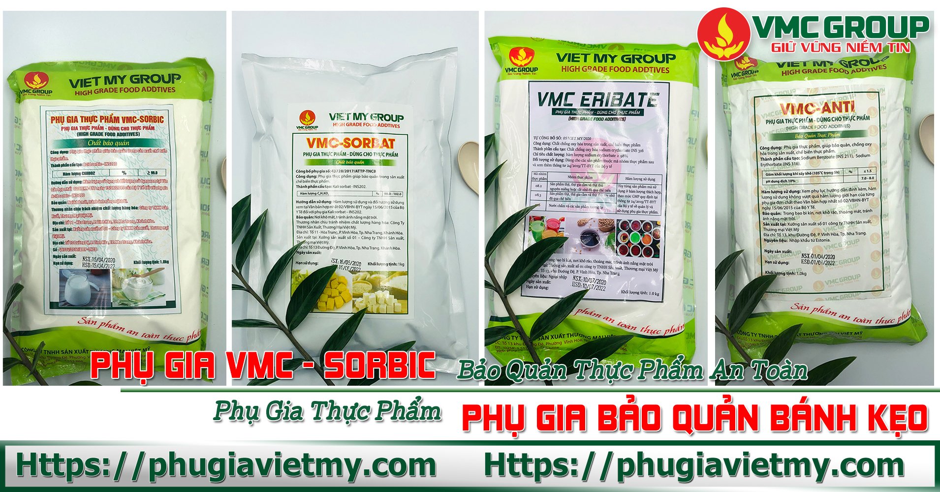VMC Sorbat bảo quản AN TOÀN đạt chứng nhận ATTP