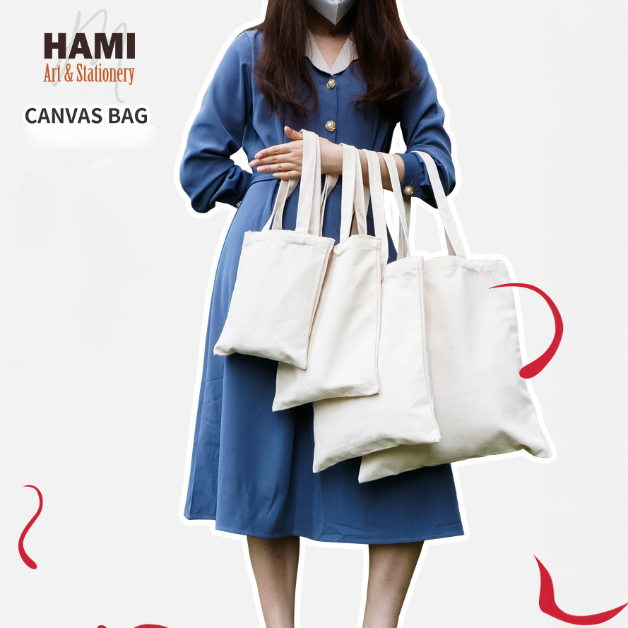 Túi vải canvas trắng tự vẽ thủ công DIY