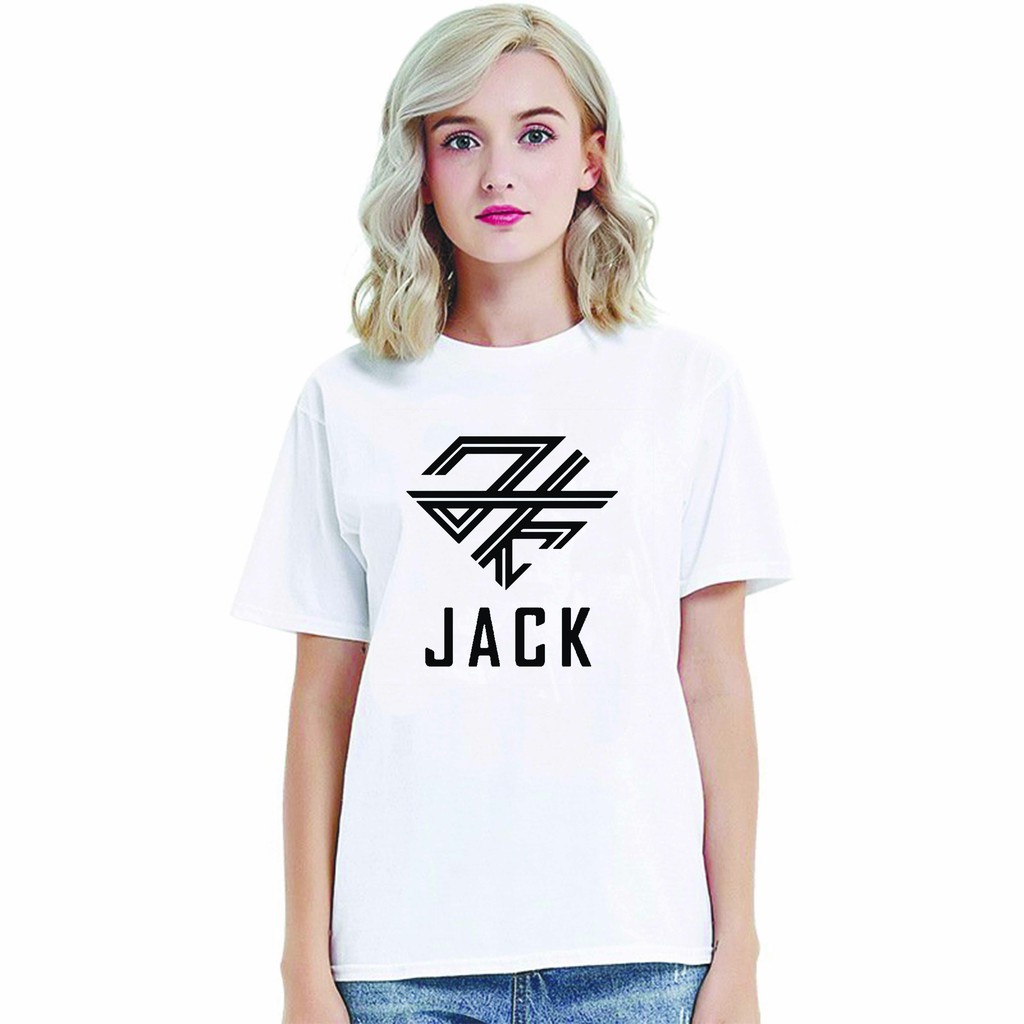 Áo thun phông đen trắng in logo Jack