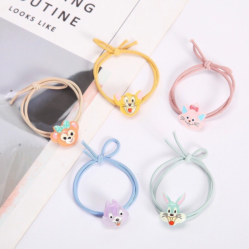 [HCM]SET 5 - CỘT TÓC HOẠT HÌNH DỄ THƯƠNG CHO BÉ - NUNAM SHOP
