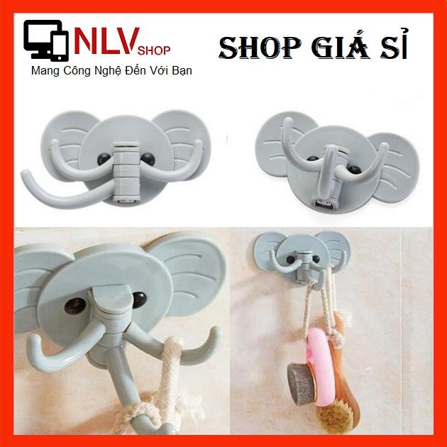 Móc treo dán tường con voi siêu đáng yêu