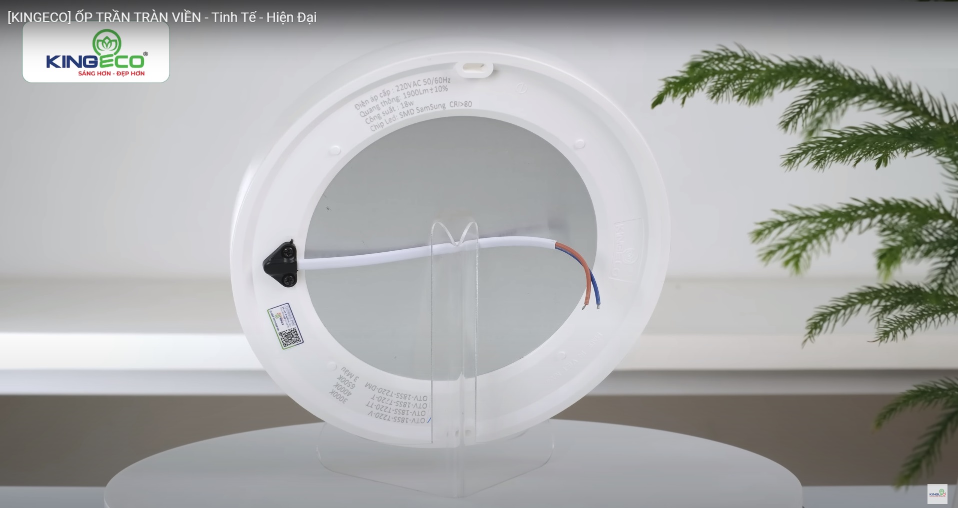 ĐÈN LED ỐP TRẦN TRÀN VIỀN 18W KINGECO (OTV-18SS)