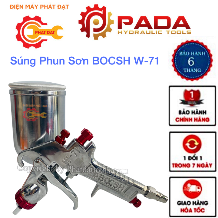 Súng phun sơn bocsh w-71-hàng cao cấp-đầu phun 1.3mm