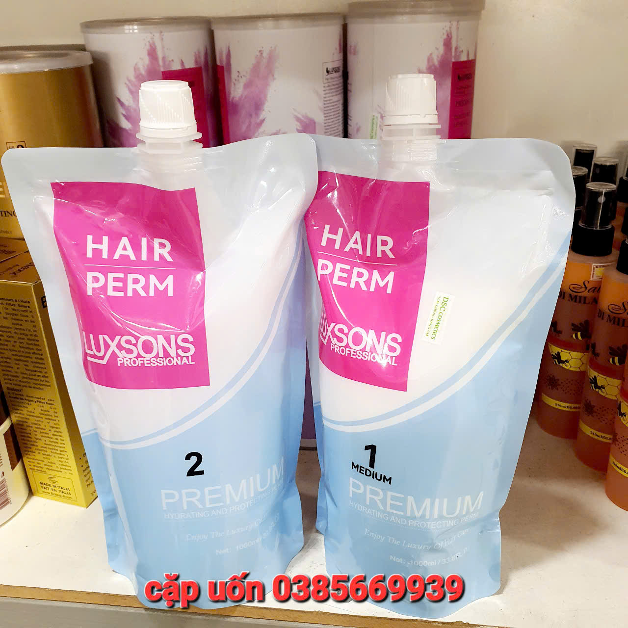 Cặp thuố uốn nóng căng sóng mùi thơm LUXSONS hương thơm 1000ml
