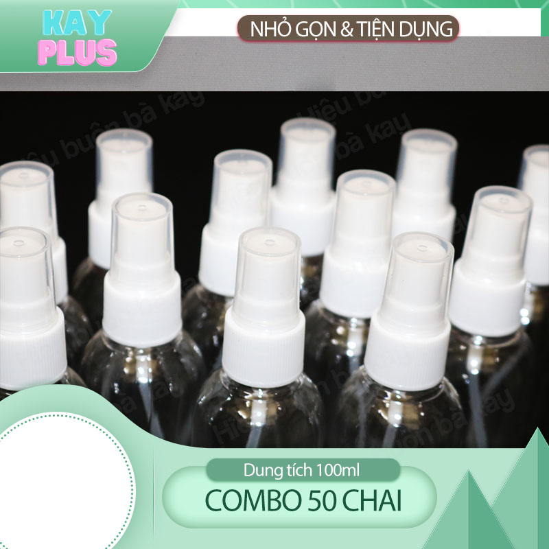 [Combo 50 chai] Bình, Chai nhựa xịt phun sương 100ml