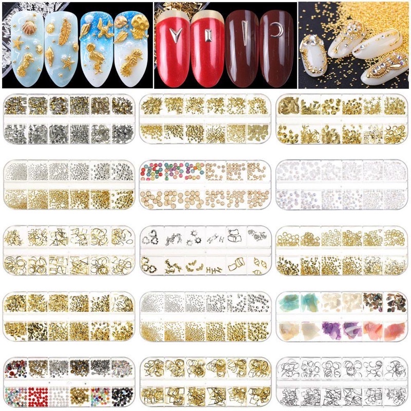 Cham phụ kiện Nail khay dài đủ mẫu HOT nhất