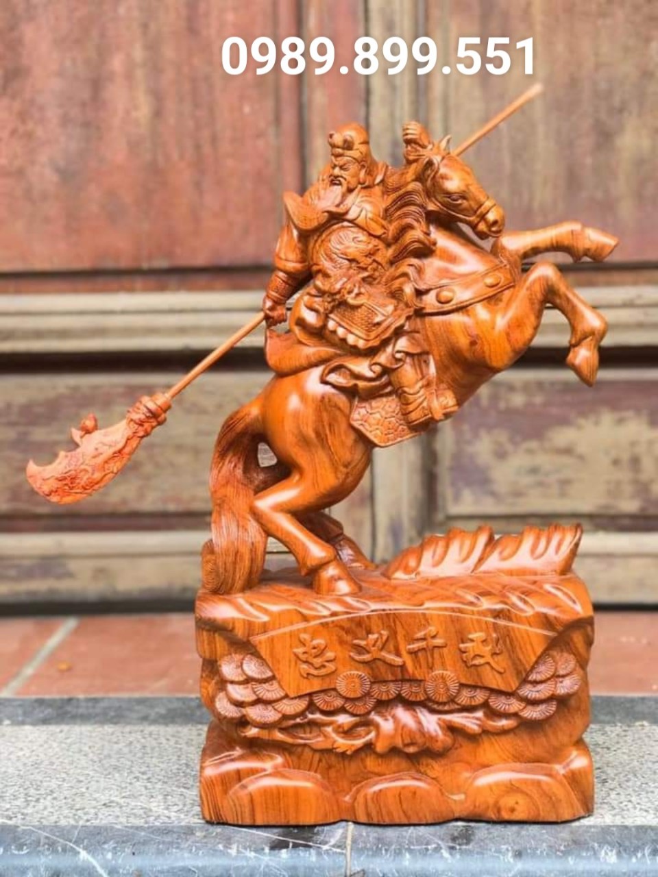 Tượng quan công cưỡi ngựa cao 40cm