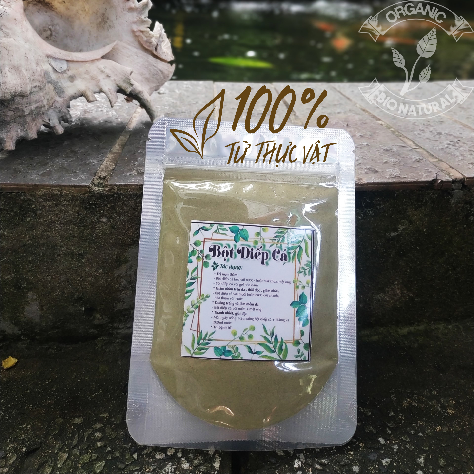 [BIONATURALVN] Bột đắp mặt nạ Lá Diếp Cá Handmade 50gr