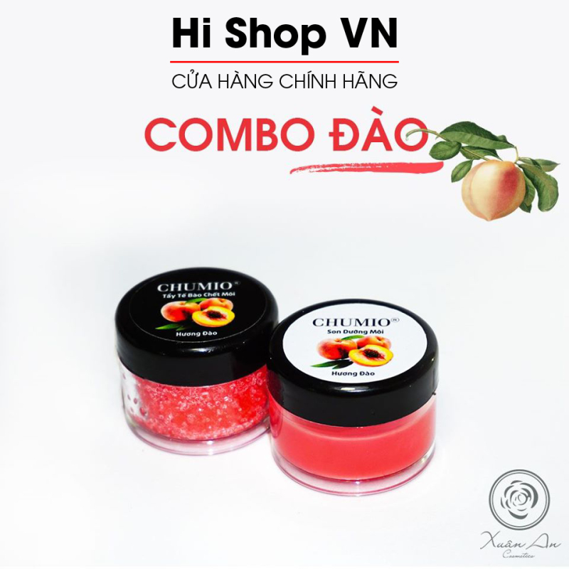 Combo Tẩy Tế Bào Chết Môi và Son Dưỡng Môi Chumio 100% thiên nhiên - Hương đào