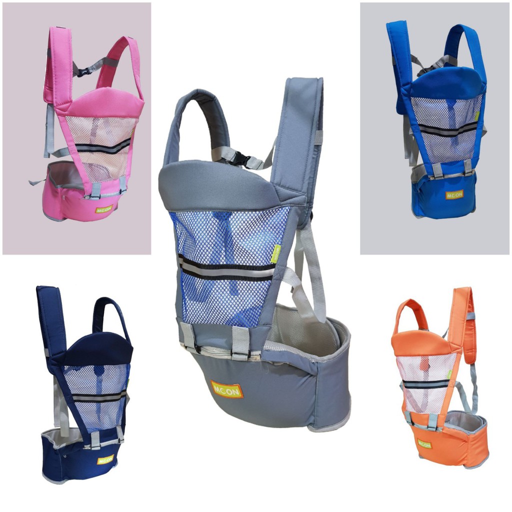 Địu ngồi lưới phản quang thoáng mát cho bé