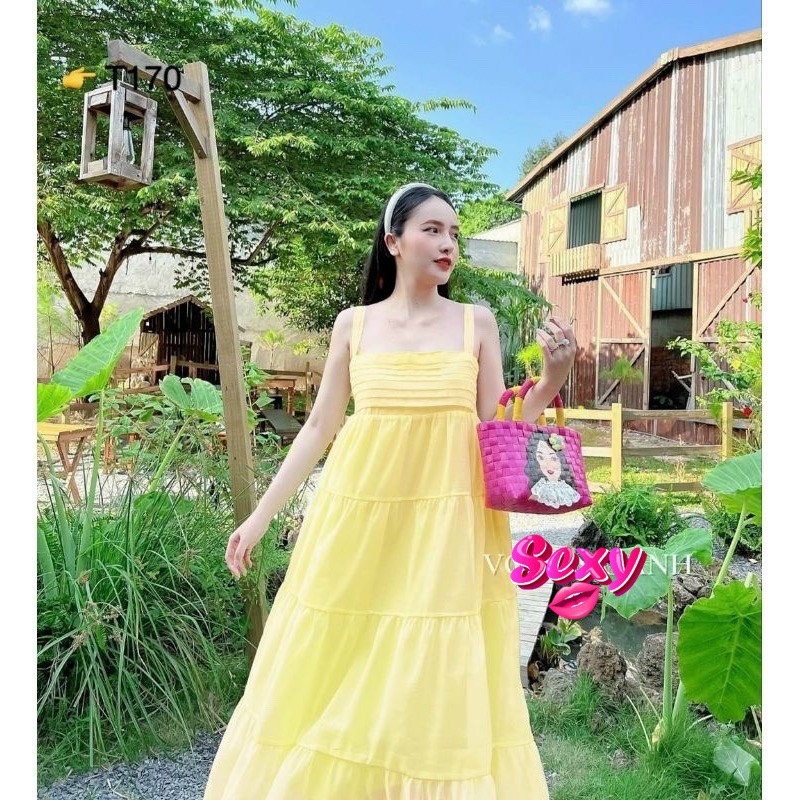 Đầm maxi 2 dây thần thánh