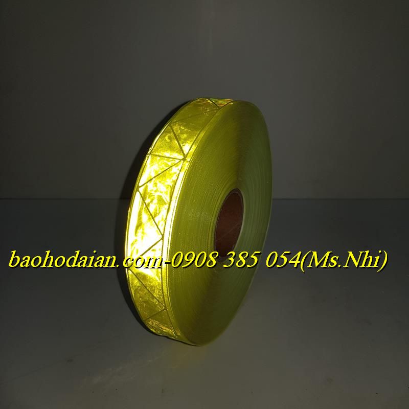 Cuộn dây phản quang nhựa hoạt tiết W bản 2,5cm dài 50m may kèm quần áo- Hình thật