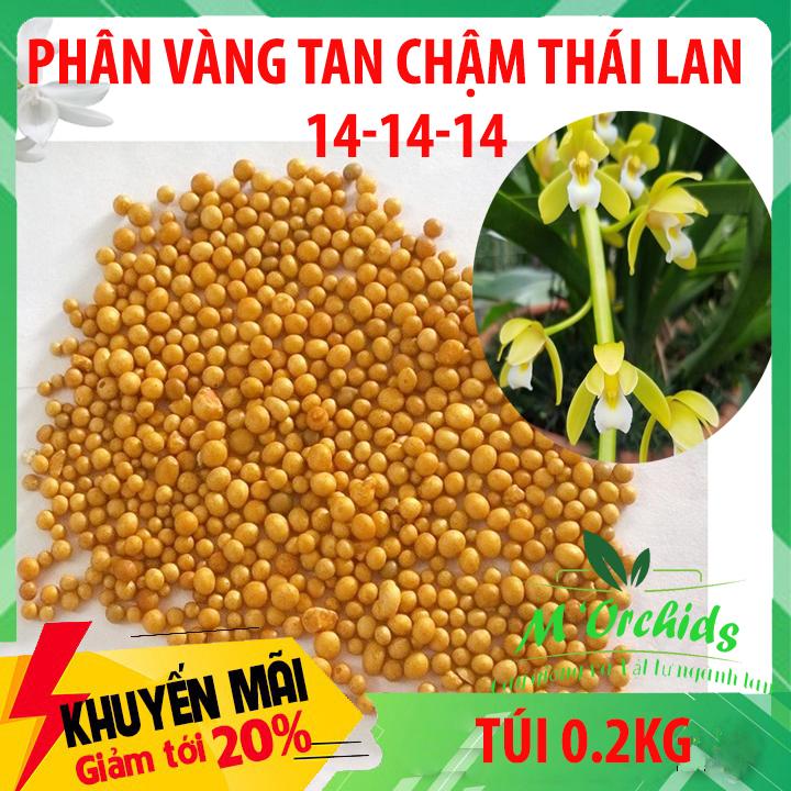 [M' Orchid] 200g Phân vàng tan chậm thái lan 14-14-14 cho phong lan phi điệp. Phân chì vàng, phân tan chậm vàng thái lan Osmocote