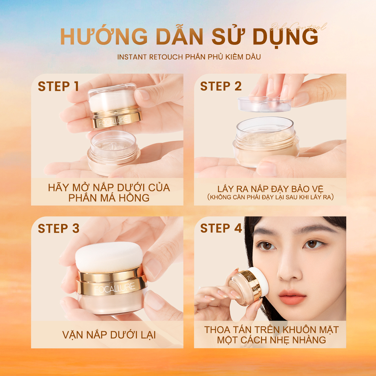 (HSD: 12/2025) FOCALLURE Phấn Đa Năng Phấn phủ Và Má Hồng Kiểm Soát Dầu 6g