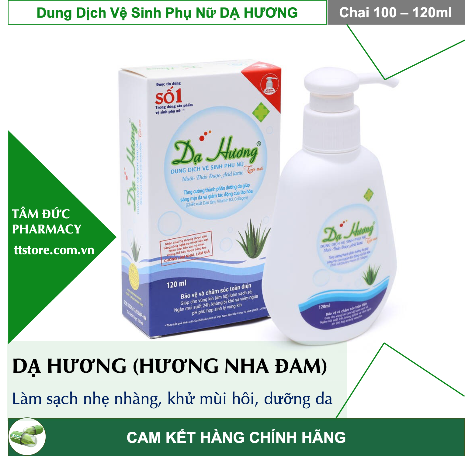 [HCM]Dung Dịch Vệ Sinh Phụ Nữ DẠ HƯƠNG [Chai 100ml/120ml] - Hương Nha Đam