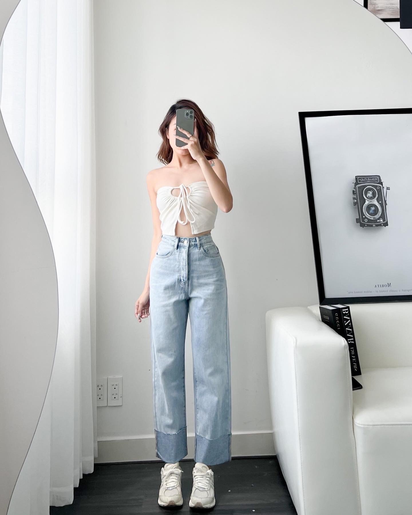 Quần Jeans suôn lật lai nhiều màu AfterBefore